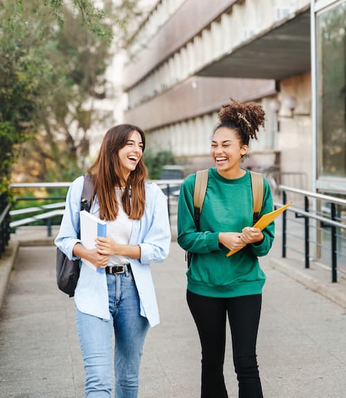 Students walking on campus